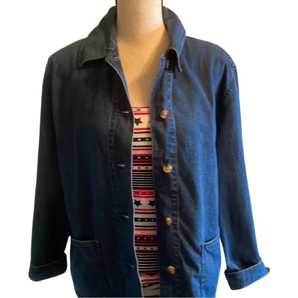 Talbots Button Down Jean Jacket Size Sp - image 2
